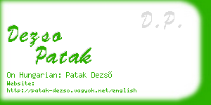 dezso patak business card